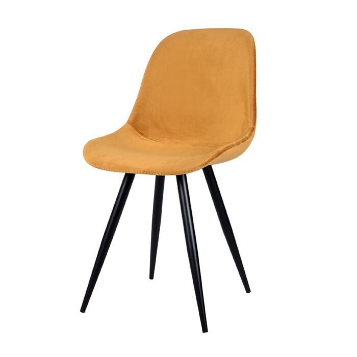 LABEL51 Eetkamerstoel Capri - Oker - Fluweel