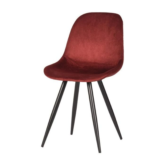LABEL51 Eetkamerstoel Capri - Rood - Fluweel
