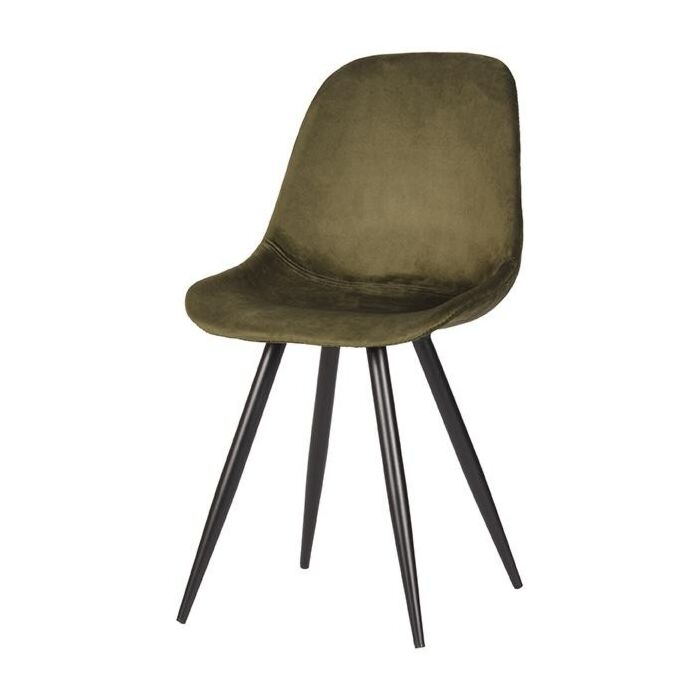 LABEL51 Eetkamerstoel Capri - Army green - Fluweel