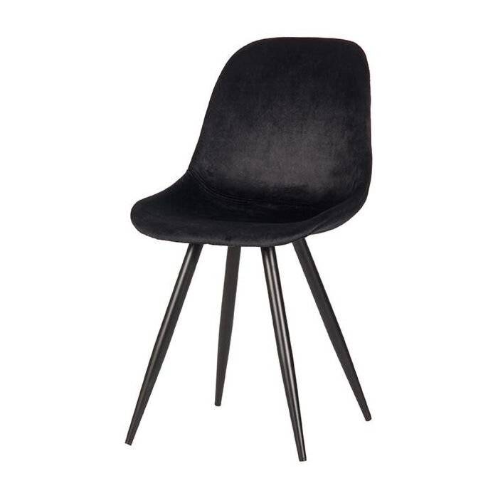 LABEL51 Eetkamerstoel Capri - Zwart - Fluweel