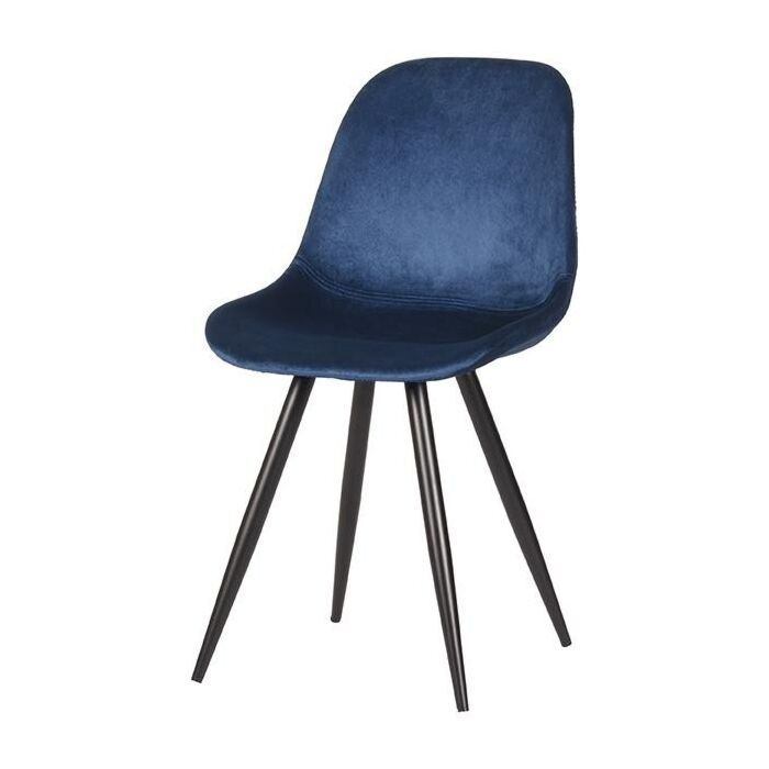 LABEL51 Eetkamerstoel Capri - Blauw - Fluweel