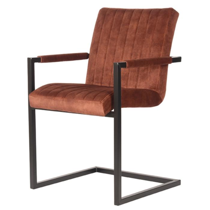 LABEL51 Eetkamerstoel Milo - Rust - Velours
