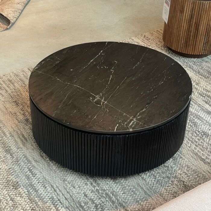 Salontafel Marmer Zwart Hout