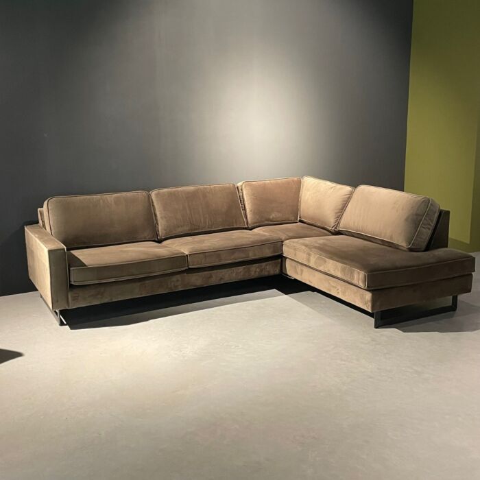 Hoekbank Velours taupe