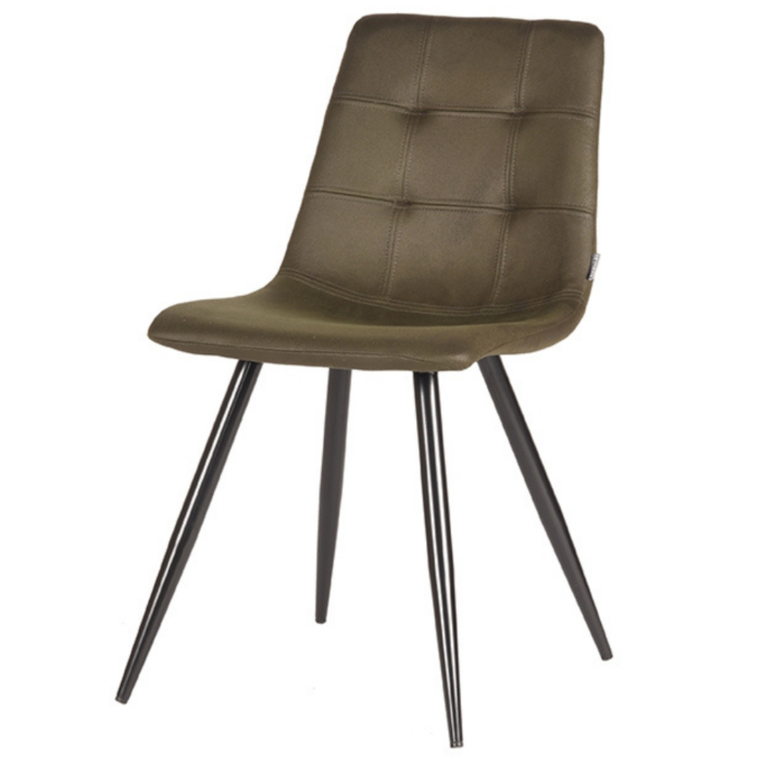 LABEL51 Eetkamerstoel Jay - Army green - Microfiber