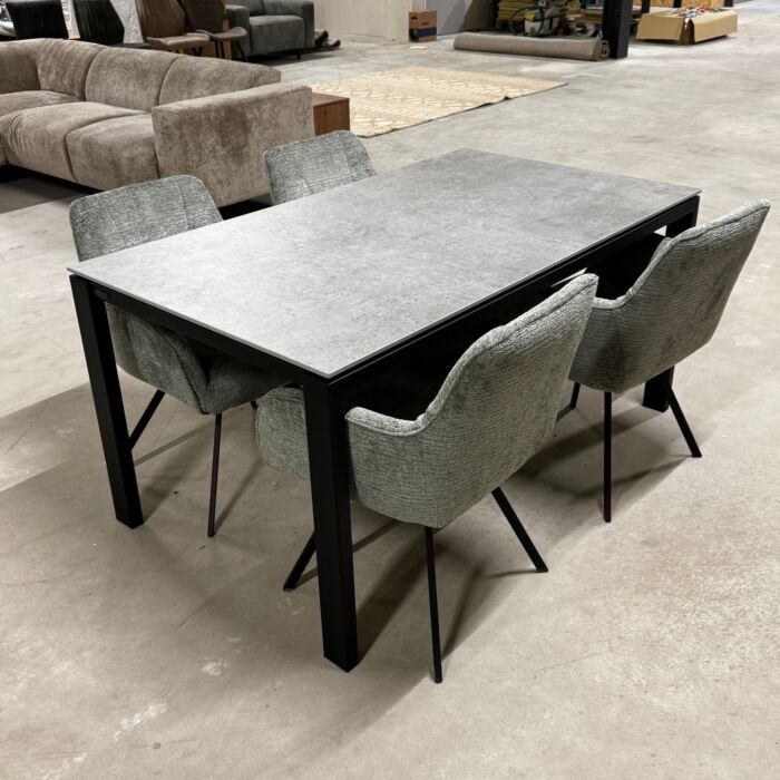 Tafel Keramiek Grijs 160cm