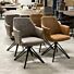 Draaistoel Set Taupe Cognac