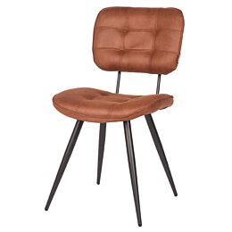 LABEL51 Eetkamerstoel Gus Cognac Microfiber
