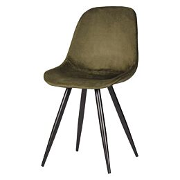 LABEL51 Eetkamerstoel Capri Army green Fluweel