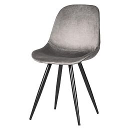 LABEL51 Eetkamerstoel Capri Grijs Fluweel