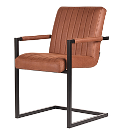 LABEL51 Eetkamerstoel Milo Cognac Microfiber