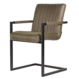 LABEL51 Eetkamerstoel Milo Army Green Microfiber