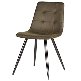 LABEL51 Eetkamerstoel Jay Army green Microfiber